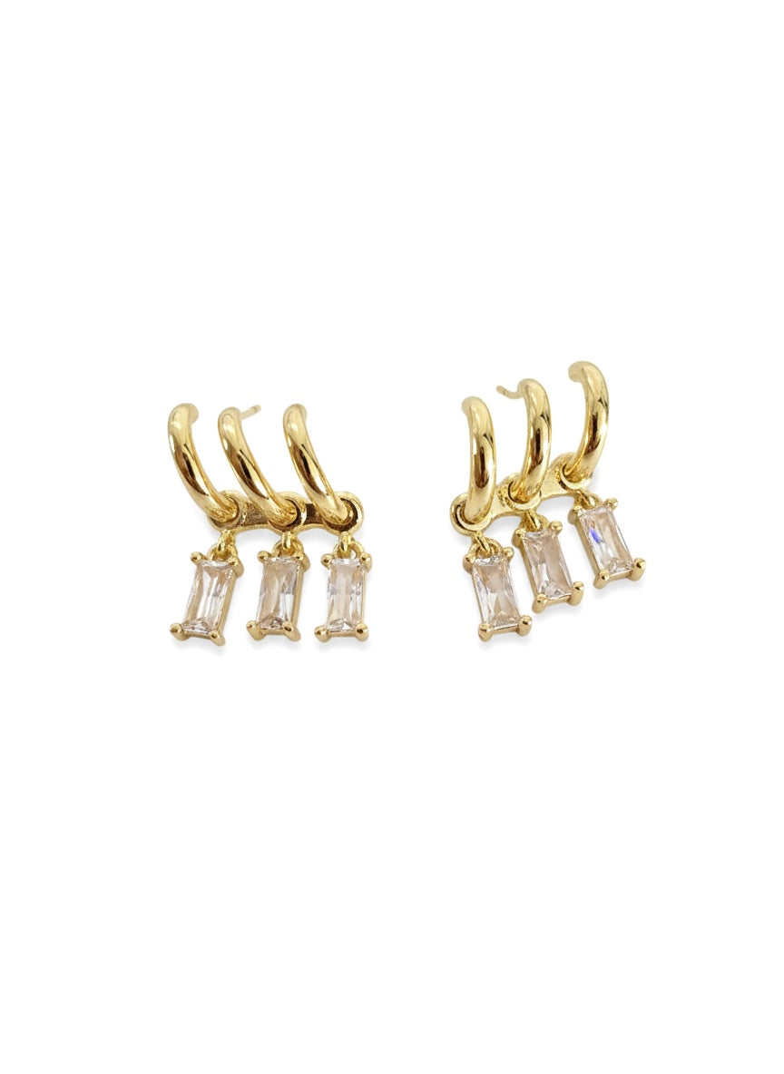 Triple 18k hoops