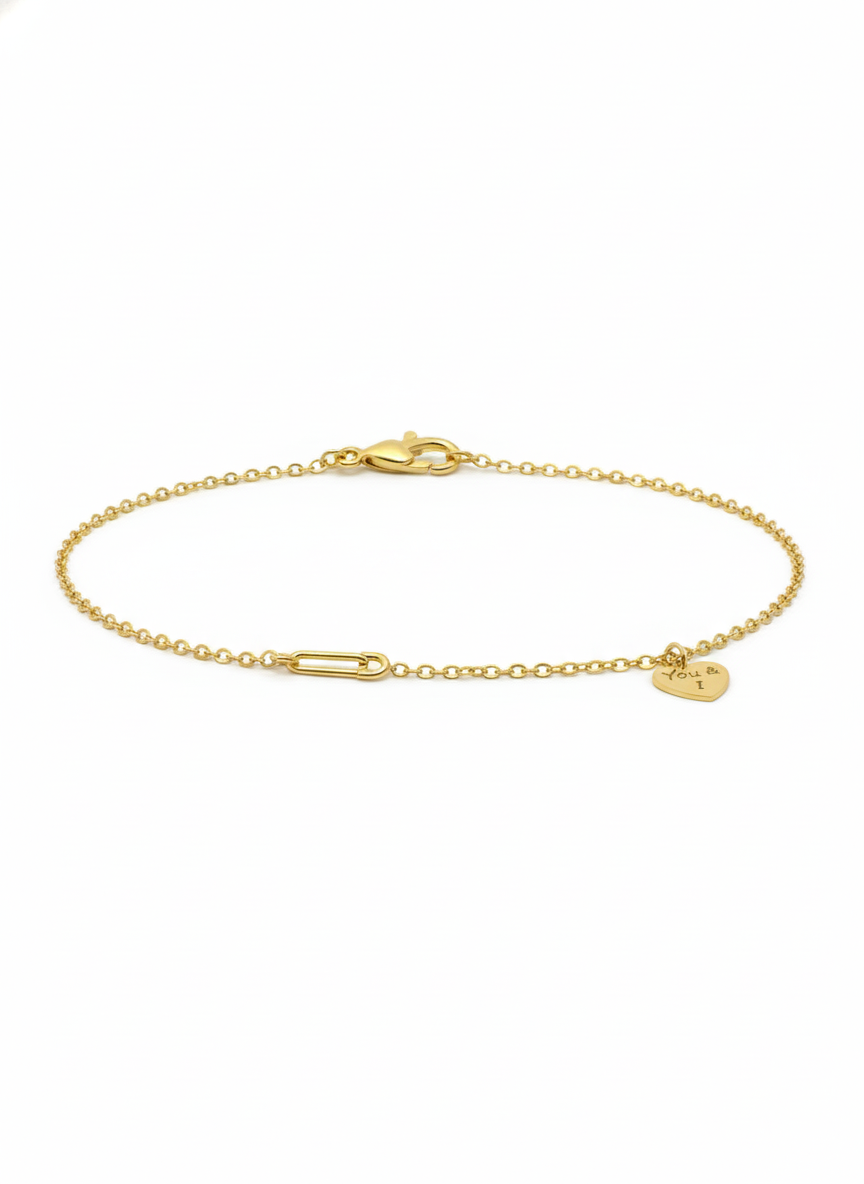 You and Me love 18k plated bracelet