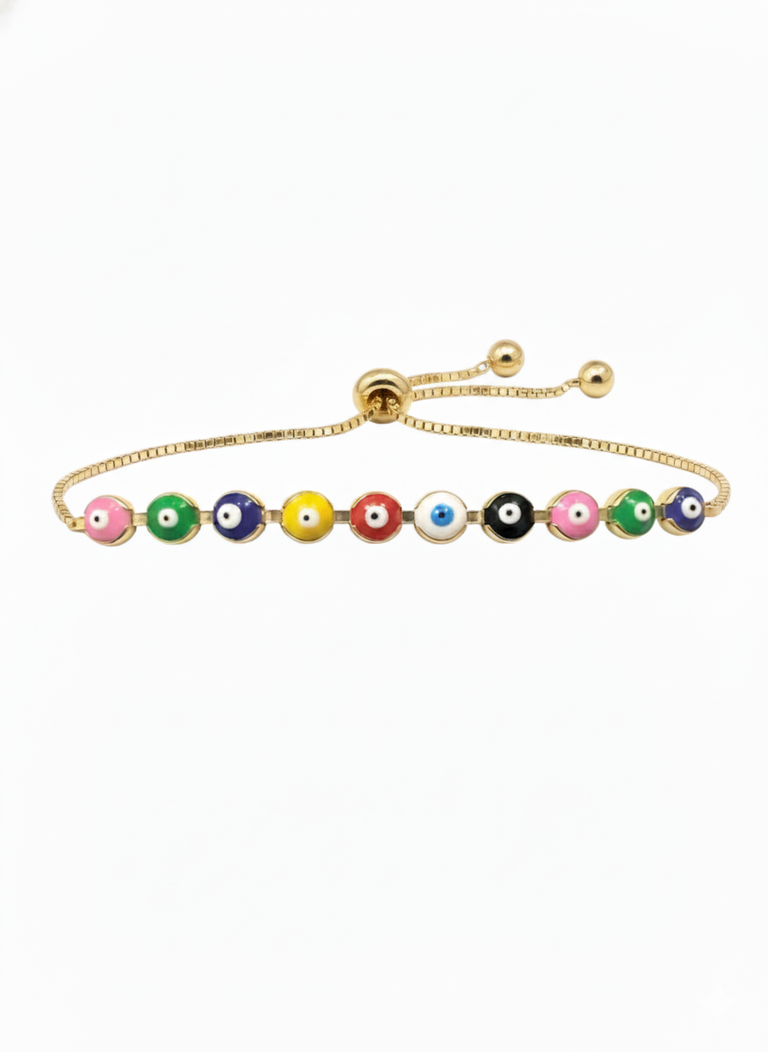 Evil Eye Multi 18k Adjustable strap
