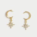 18k Moon and star pair